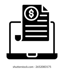 Online-Rechnungssymbol - gemischte Vektorgrafik