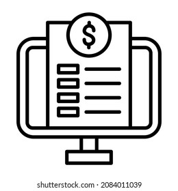 Online Invoice icon vector image. Can also be used for web apps, mobile apps and print media.