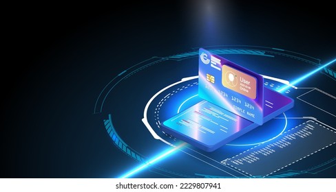 Online invoice payment, electronic invoice. Online banking, login, protection, The concept of a smart wallet with an application for payment by credit and debit cards