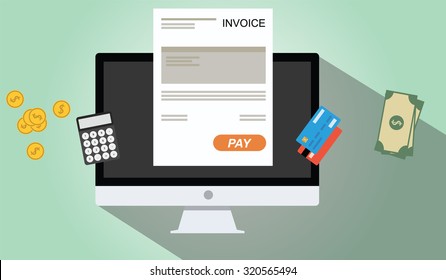 online invoices payment pc dekstop calculator money credit card coin