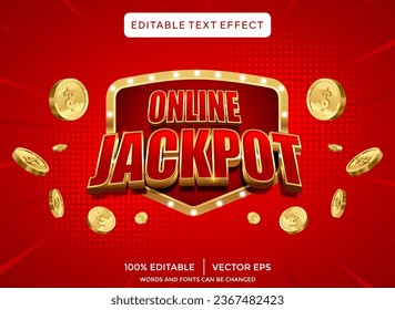 online jackpot 3D text effect template