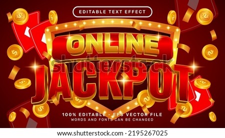 online jackpot 3d text effect and editable text effect