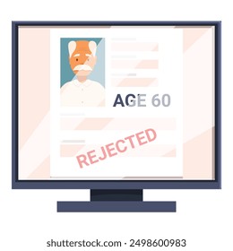 Online job application form being rejected because of age on computer screen