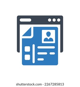 Online job application icon. Illustration isolated on white background