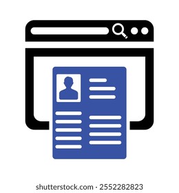 Aplicación de trabajo en línea Icono, Vector gráfico