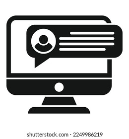 Online job chat icon simple vector. Search employment. Career people