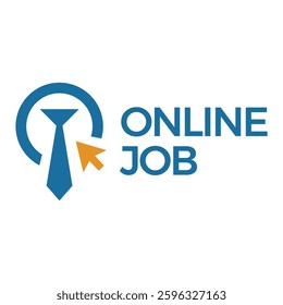 online job flat minimalist logo design
