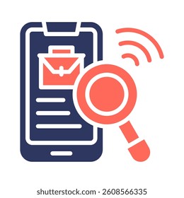 Online Job Icon Element for Design