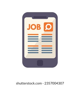 Online job icon flat vector. Computer interview. Search employment isolated