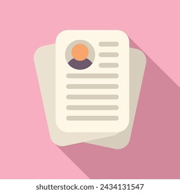 Online job papers icon flat vector. Seek now cv. Candidate career