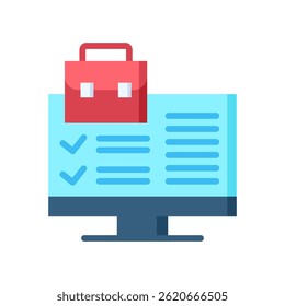 Online Job Platform Icon Flat Vector Illustration