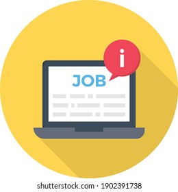 Online-Job, Vektorgrafik mit flacher Farbe Symbol