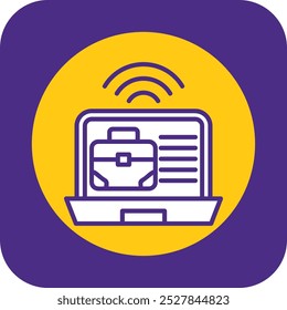 Online Jobs Platform Filled Curve Vector Icon Design