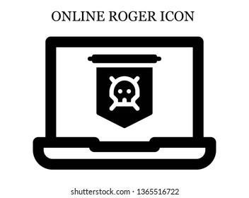 online Jolly roger icon. Editable online Jolly roger icon for web or mobile.