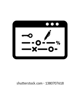 Online Keyword Icon. edit web page write icon