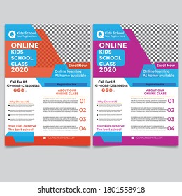 online kids school class flyer template, business flyer template, conference flyer