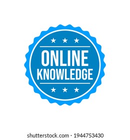 Online Knowledge Text Badge Design Vector