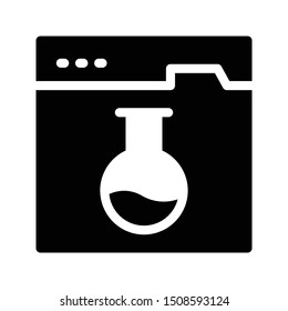 online lab glyph flat vector icon