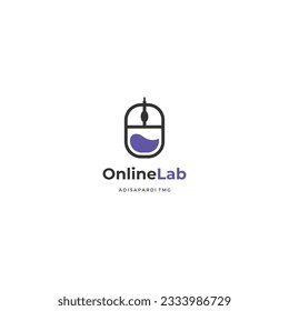 online lab logo, computer lab logo design on isolated background