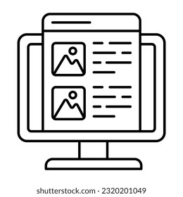 Online-Landschaftssymbol, bearbeiteter Vektorgrafik 