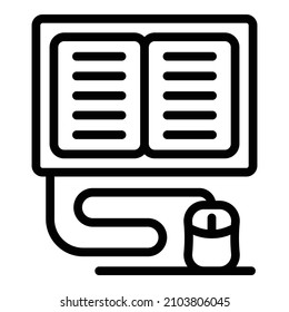 Online language learning icon. Outline online language learning vector icon for web design isolated on white background
