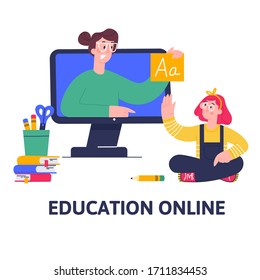 Online  Language school for children and students.Video course, distance education, web seminar, internet class, personal teacher service with female mentor. 