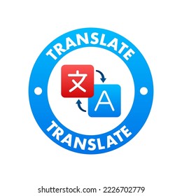 Online language translator concept. Translator icon. Vector stock illustration.