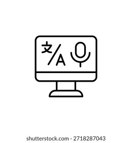 Contorno de pantalla de computadora de traducción de voz en línea