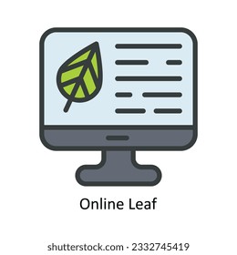 Online Leaf Vector Fill outline Icon Design illustration. Nature and ecology Symbol on White background EPS 10 File