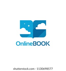 Online Learn logo designs concept vector, Cloud Book logo template