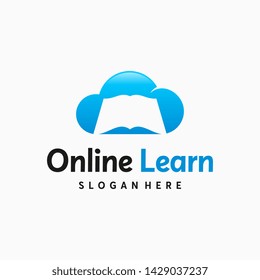 Online Learn logo designs concept vector, Cloud Book logo template