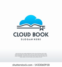 Online Learn logo designs concept vector, Cloud Book logo template