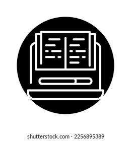 Online learning black line icon. Self development. Pictogram for web page.