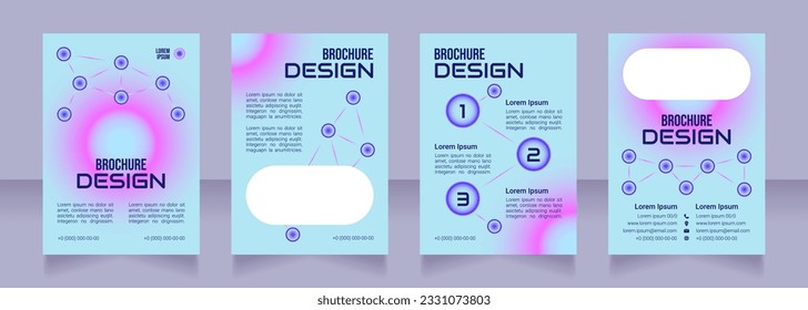 Online learning blank brochure design. Template set with copy space for text. Premade corporate reports collection. Editable 4 paper pages. Bebas Neue, Audiowide, Roboto Light fonts used