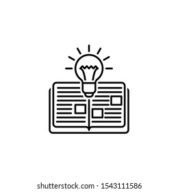 Online learning book idea simple line icon