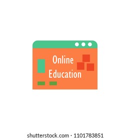 online learning browser colored icon. Element of school icon for mobile concept and web apps. Detailed online learning browser icon can be used for web and mobile. Simple icon on white background