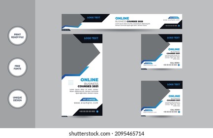 Online Learning Business Course Post Banner Template, Digital marketing agency.