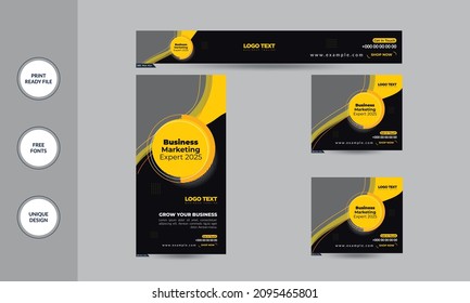 Online Learning Business Kurs Post Banner Template, Digital Marketing Agentur.