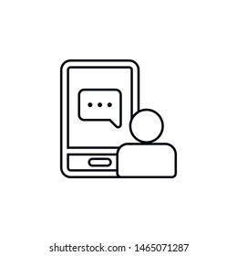 Online learning, chat, mobile, chat training icon. Simple thin line, outline vector of online traning icons for ui and ux, website or mobile application