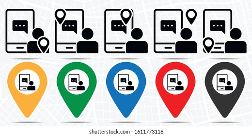 Online learning, chat, mobile, chat training icon in location set. Simple glyph, flat illustration element of online traning theme icons