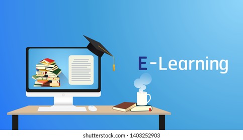Online Learning , concept  distance education, online learning for web banners 