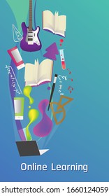 Online Learning , concept  distance education, online learning for web banners 

