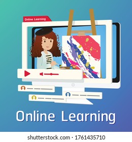 Online Learning , concept  distance education, online learning for web banners 