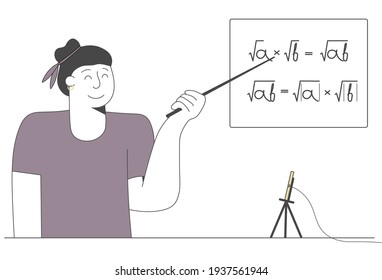 Ilustración lineal del concepto de aprendizaje en línea.