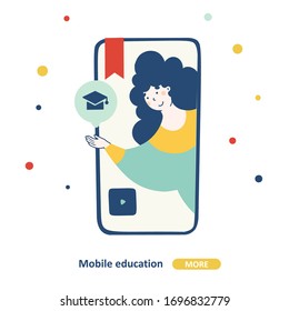 Online learning concept, modern flat vector illustration.