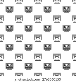 Online learning concept showing arithmetic equations on repeating computer screens