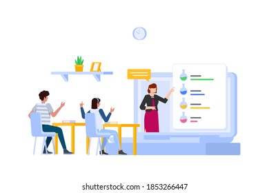 online learning concept vector illustration. flat style design