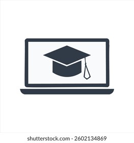 Online Learning Course Education Vector Icon Design