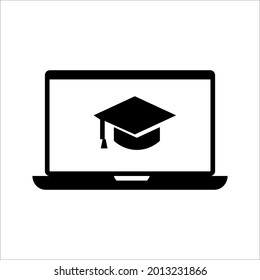 Icono del curso de aprendizaje en línea sobre fondo blanco. colores modificables eps 10