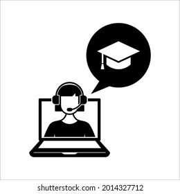 Online learning course icon on white background. color editable eps 10